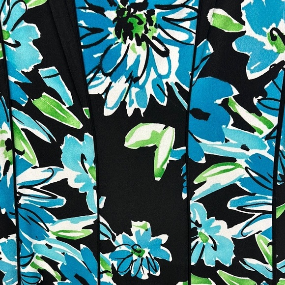 R&K Black and Blue Floral Midi Dress - Picture 3 of 8